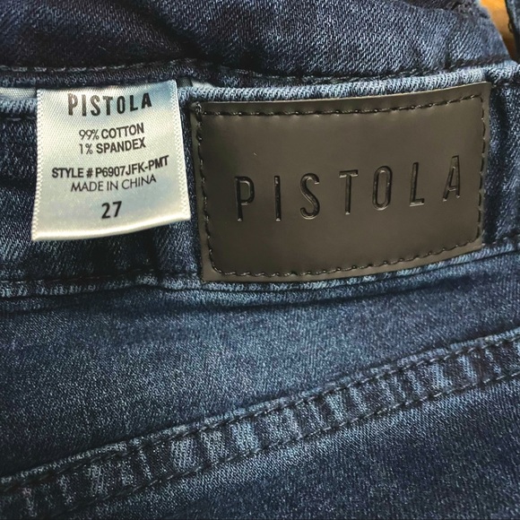 PISTOLA High Rise Boot-Cut Raw Ruffle Hem Crop Jeans - NWT - Picture 5 of 8